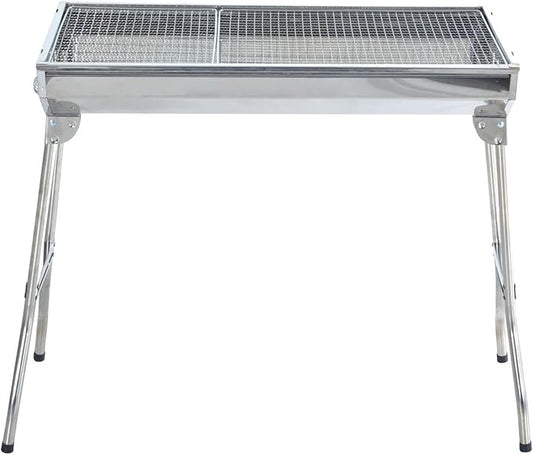New Large 36 in x 13 in Russian Style Stainless Steel Portable Folding Charcoal BBQ Grill Camping Fishing House Party or in Park Nature Шашлык Грилл (Special Order, Allow Extra Time for Delivery)