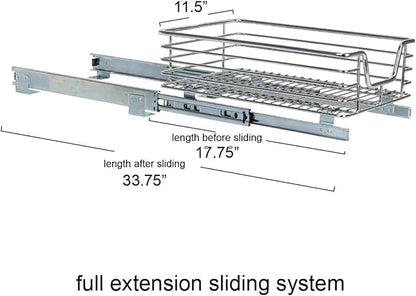 Household Essentials Chrome-Plated Steel Under-Cabinet Pull-Out Organizer
