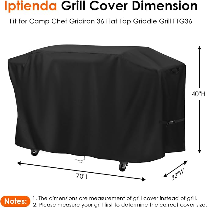 Grill Cover for Camp Chef Gridiron PRO 36 Griddle-70x32x40in | 70 inch Outdoor Grill Cover Waterproof for Camp Chef FTG36 Smoker Grill, BBQ Cover