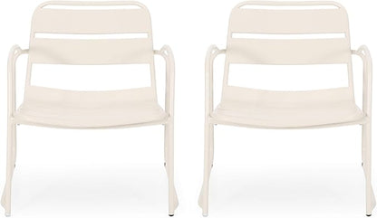 Christopher Knight Home Cowan Outdoor Dining Chair (Set of 2), Matte White