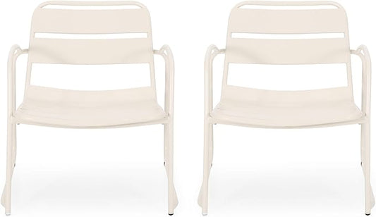 Christopher Knight Home Cowan Outdoor Dining Chair (Set of 2), Matte White