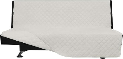 Easy-Going Reversible Couch Cover, Large Futon Sofa, Ivory/Ivory | Machine Washable Slipcover For Dogs, Water Resistant Furniture Mat For Living Room, Non-Slip Sofa Cover, Pet Friendly