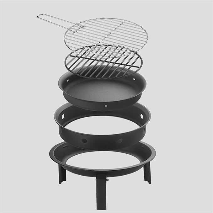 Charcoal Grills Outdoor Barbecue Portable Folding Charcoal Fire Household Small Barbecue Round Camping Courtyard Barbecue Grill