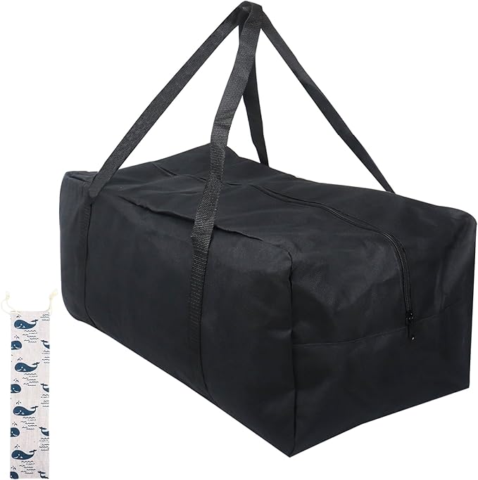 Klmnop BBQ Tools Storage Bag, 24" Oxford Cloth Grill Tool Storage Bag with Grill Stick Storage Bag, Large Capacity Grill Accessory Storage Bag for Outdoor Camping Barbecue(Black)