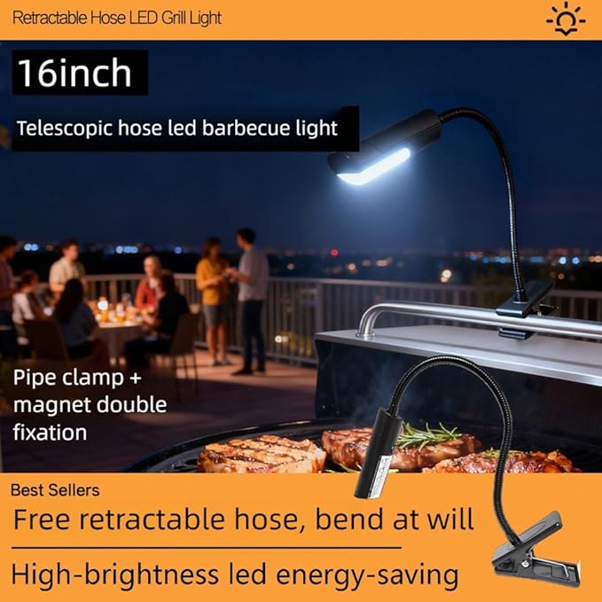 Adjustable Head Outdoor Cooking Light Barbecue Grilling Accessories Easy to Use