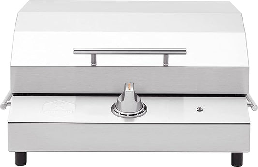 Kenyon G2 Portable Tabletop Electric Grill, 1440W Single Burner, Stainless Steel Body, Cast Aluminum Grate, UL Approved Grill For Indoor And Outdoor Use, Removable Lid, Dishwasher Safe, 120Volts