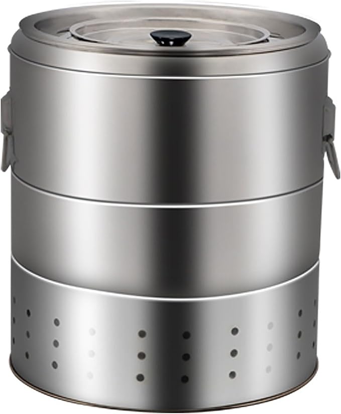 Smokeless Barbecue Hanging Grill, Stainless Steel Charcoal BBQ Stove Charcoal Braised Grill Barrel, Portable 360° All Round Roasting Oven for Outdoor Indoor