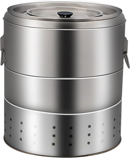 Smokeless Barbecue Hanging Grill, Stainless Steel Charcoal BBQ Stove Charcoal Braised Grill Barrel, Portable 360° All Round Roasting Oven for Outdoor Indoor
