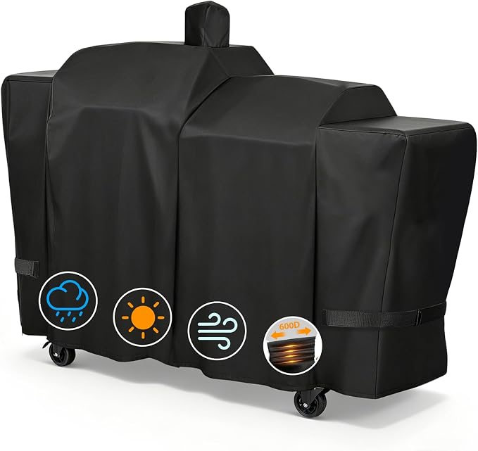 Grill Cover for Pit Boss PB1285KC Combo Grill, Waterproof Heavy Duty | Cover Fits Pit Boss PB1285KC KC Combo Platinum Series Wood Pellet & Gas Grill, 600D Outdoor BBQ Cover with Weather Protection