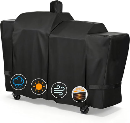 Grill Cover for Pit Boss PB1285KC Combo Grill, Waterproof Heavy Duty | Cover Fits Pit Boss PB1285KC KC Combo Platinum Series Wood Pellet & Gas Grill, 600D Outdoor BBQ Cover with Weather Protection
