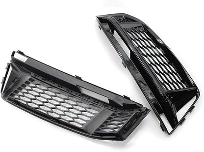 Fog Lamps Cover Front Fog Light Grill S4 A4 B9 SLine for Gloss Black Honeycomb Style