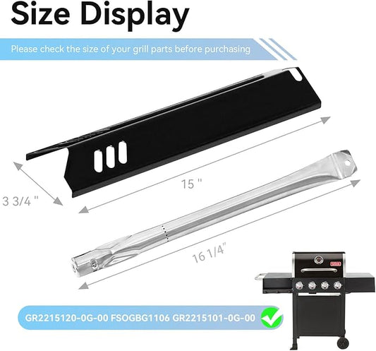 GR2215120-OG-00 Grill Replacement Parts for Outdoor Gourmet 4 Burner GR2215101-OG-00 FSOGBG1106 Gas Grill, Burner & Heat Plates Shield Tents for Outdoor Gourmet UFHP2 GR2215120-og-00 Grill Parts Kits