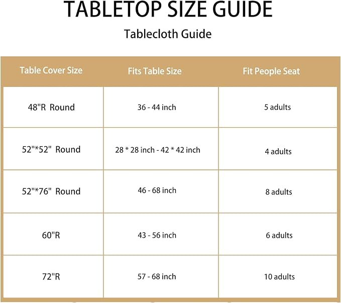 LUSHVIDA Round Waterproof Table Cover Elastic Vinyl Fitted Tablecloth Elastic Edged Plastic Table Cloth (Champagne, Best for Up to 57"-68" Round)