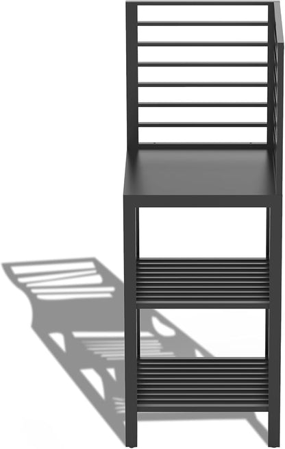 Domi Aluminum Kitchen Island, Outdoor Modular Kitchens Counter with Work Shelf & Wall Hanging & Countertop & Protective Cover, Kitchen Series for Deck Patio, Dark Gray