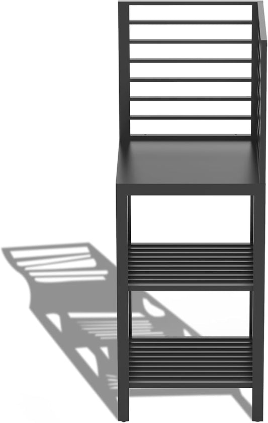 Domi Aluminum Kitchen Island, Outdoor Modular Kitchens Counter with Work Shelf & Wall Hanging & Countertop & Protective Cover, Kitchen Series for Deck Patio, Dark Gray
