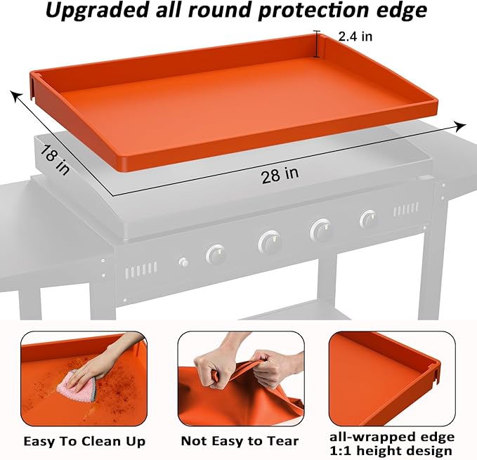 Carry360 Silicone Grill Cover for Blackstone 28 Inch Griddle | Full Coverage Protector Mat | Food Grade Heavy Duty | Prevents Rust & Debris | Reusable BBQ Accessory ﻿