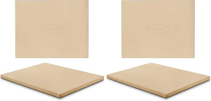 Unicook Pizza Stone, Heavy Duty Cordierite Pizza Pan for Oven and Grill, Thermal Shock Resistant Baking Stone for Bread, 15 X 12 Inch Rectangular, 6.8 lbs (Pack of 2)