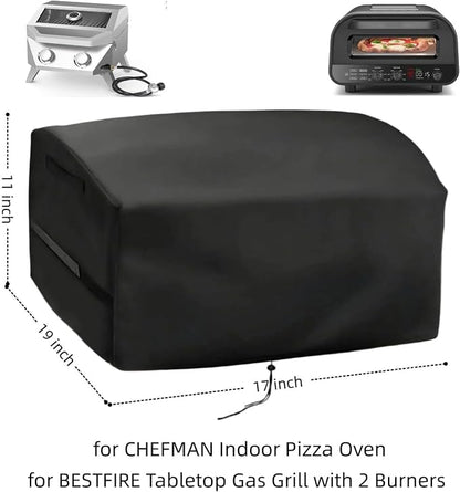 Pizza Oven Cover for BESTFIRE Gas Grill 2 Burner,for CHEFMAN Pizza Oven | 17x19x11,Waterproof Dustproof Heavy Duty Oxford Fabric,for Bestfire 2 Burner Grill BFEQT42CAS-T,for Chefman 12 In Oven