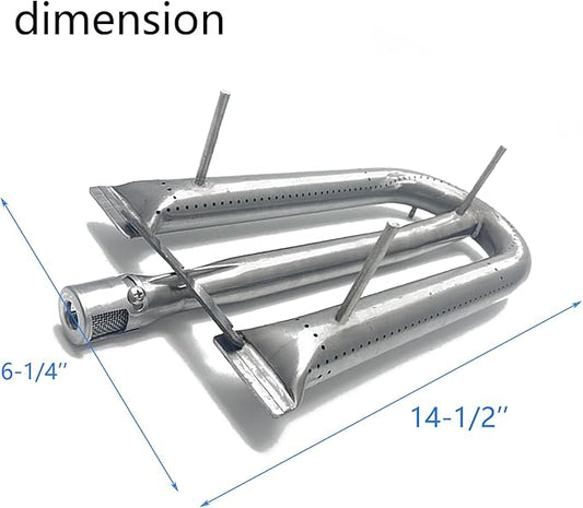 Heavey-Duty Stainless Steel 3-Piece Burner Replacement Parts for AOG, American Outdoor 24NB 24NG 24NP 24PC 30NB 30PC 36NB 36PC Gas Grills 14.5" x 6.25"