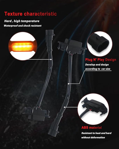 4Pcs Amber LED Grill Lights Kit for 2020-2022 Toyota Tacoma | for TRD Off-Road & Sport OEM Grille,Black Shell, w/ Wiring Harness,Not for 2020-2021 OEM SR/SR5/Limited/TRD Pro Grilles