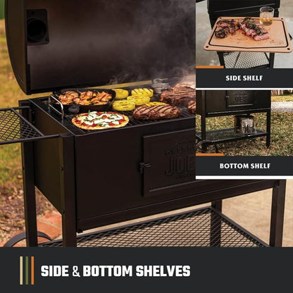 Oklahoma Joe's Judge Charcoal Grill and Smoker with 540 sq in Cooking Area in Black