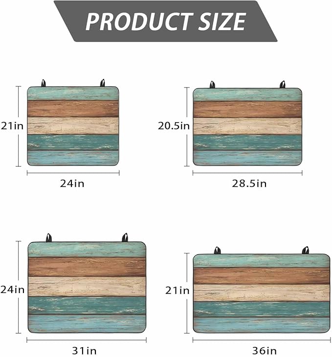 Stove Top Covers for Electric Stove 31x24 Inches,Turquoise Brown Retro HeatResistant Glass Cooktop Protector,Vintage Farmhouse Wood Grain Ceramic Stovetop Countertop Covers Mat,Distressed Oven Cover