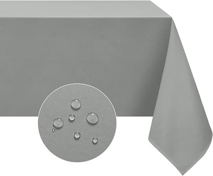 Softalker Square Tablecloth, Waterproof Table Cloths Wrinkle Free Fabric Washable Polyester Table Cover for Dining Tables Party Outdoor Camping Parties Buffet - 54 x 54 inch,Light Grey