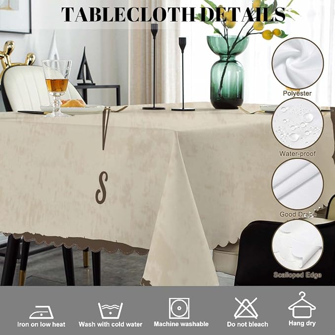 Swono Compass Rectangular Tablecloth Old World Map Nautical Compass Washable Table Cloth Kitchen Dining Room Table Cover for Party Dinner 50x72 Inch Tablecloths