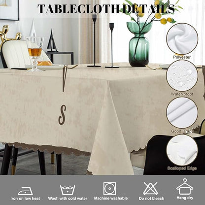 Swono Compass Rectangular Tablecloth Old World Map Nautical Compass Washable Table Cloth Kitchen Dining Room Table Cover for Party Dinner 50x72 Inch Tablecloths