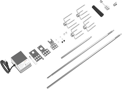 onlyfire Universal Grill Replacement Rotisserie Kit - 45'' & 53'' X 1/2'' Hexagon Spit Rod, Stainless Steel Electric Motor