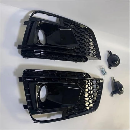 RSQ5 Grill Fog Lamp Cover Grille Compatible For Q5L Q5 SSline 2018 2019 2020 RSQ5 Honeycomb Grill Turning Auto Parts Body Kits