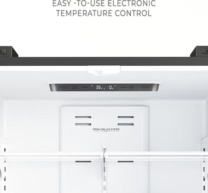 KoolMore Counter Depth French Door Refrigerator with Ice Maker, 4 Door Stainless-Steel Fridge - 22.5 Cu.Ft