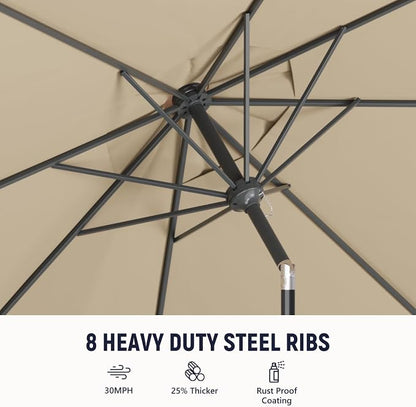 Outdoor Patio Umbrella, 8 Ribs Market Table Umbrella