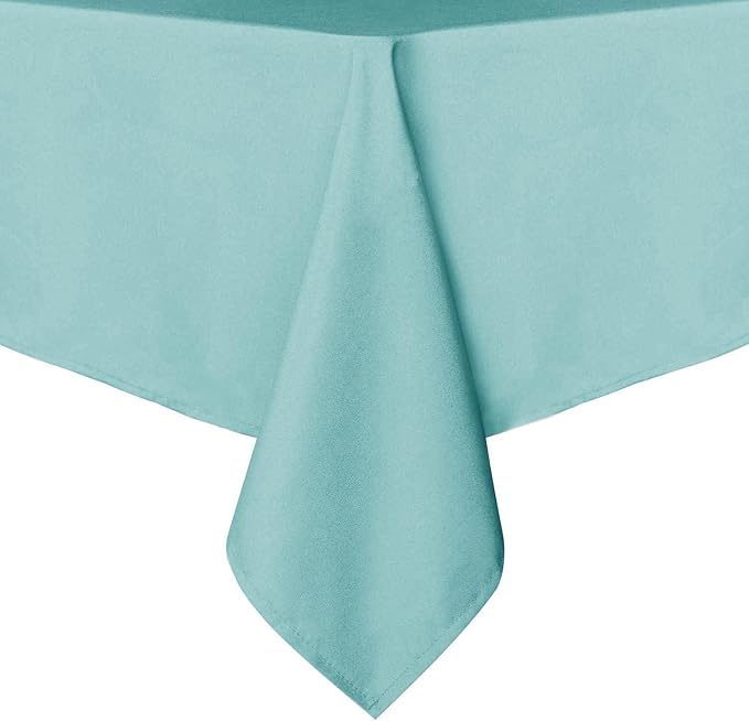 sancua Rectangle Tablecloth - 60 x 102 Inch - Stain and Wrinkle Resistant Washable Polyester Table Cloth, Decorative Fabric Table Cover for Dining Tables, Buffet Parties and Camping, Turquoise