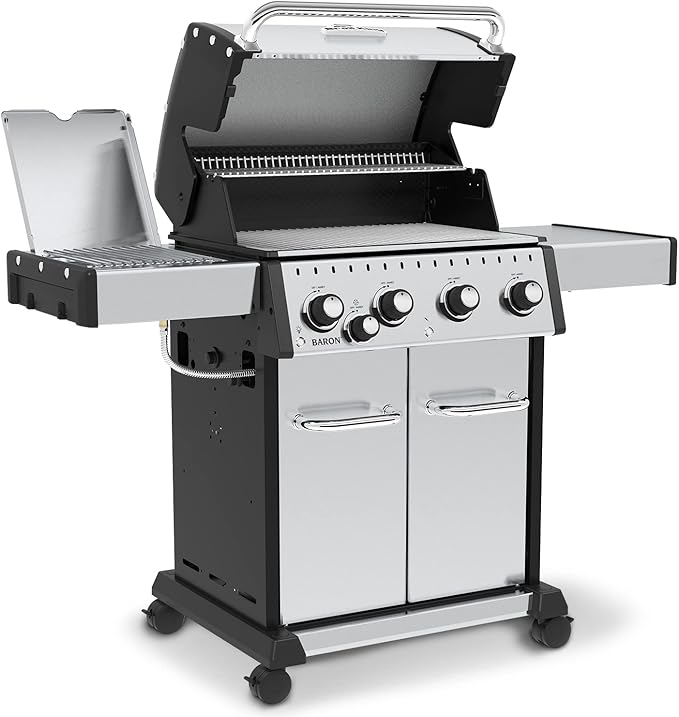 Broil King 875924 Baron S 440 Pro IR, Liquid Propane (LP), Stainless Steel, Black