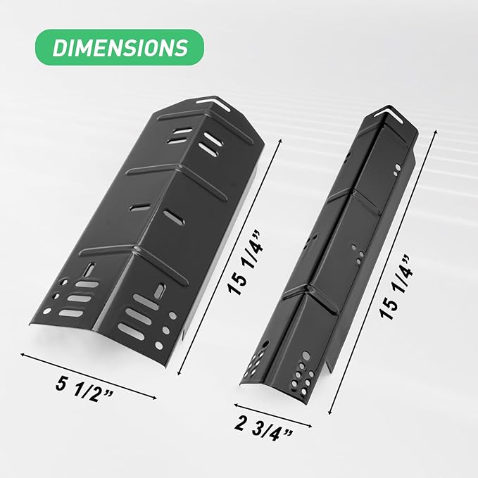 Grill Heat Plate Replacement for Dyna-Glo 5 Burner DGH474CRP DGH485CRP DGH483CRP 4 Burner DGH450CRP, Porcelain Steel Heat Tent Flavorizer Bar Burner Cover Flame Tamer for Revoace GBC1793W, 5 Pack