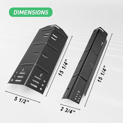 Grill Heat Plate Replacement for Dyna-Glo 5 Burner DGH474CRP DGH485CRP DGH483CRP 4 Burner DGH450CRP, Porcelain Steel Heat Tent Flavorizer Bar Burner Cover Flame Tamer for Revoace GBC1793W, 5 Pack