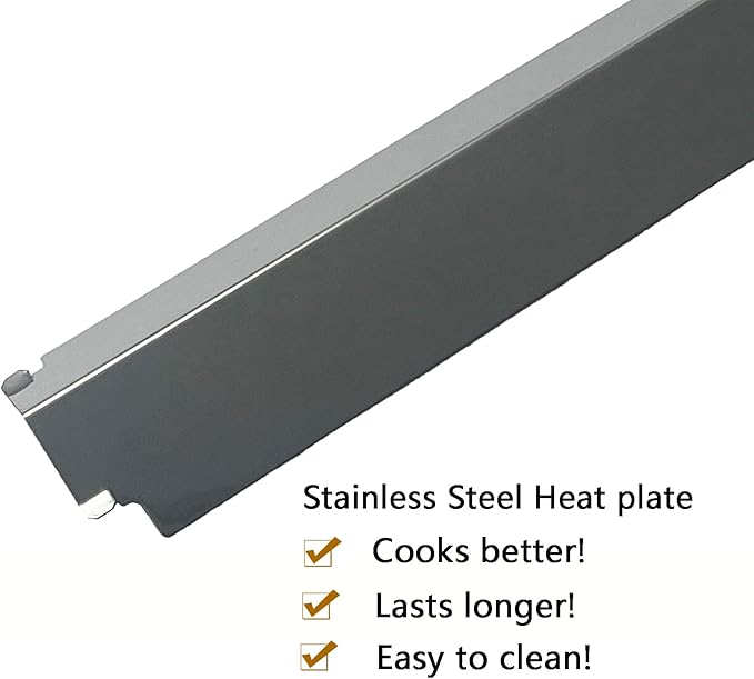 Parts DP126 (4-Pack) Stainless Steel Heat Shield/Heat Plates 16" x 3 13/16" Replacement for Charbroil, Thermos, Gas Grill Models (Stainless Steel)