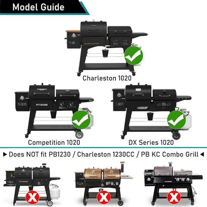 ZJYWSCH Grill Cover for Pit Boss Charleston 1020 DX Pellet Grill Gas Griddle Combo PB1020NX Heavy Duty 600D PitBoss Charleston Onyx 1020 Competition Combo Grill Cover Waterproof