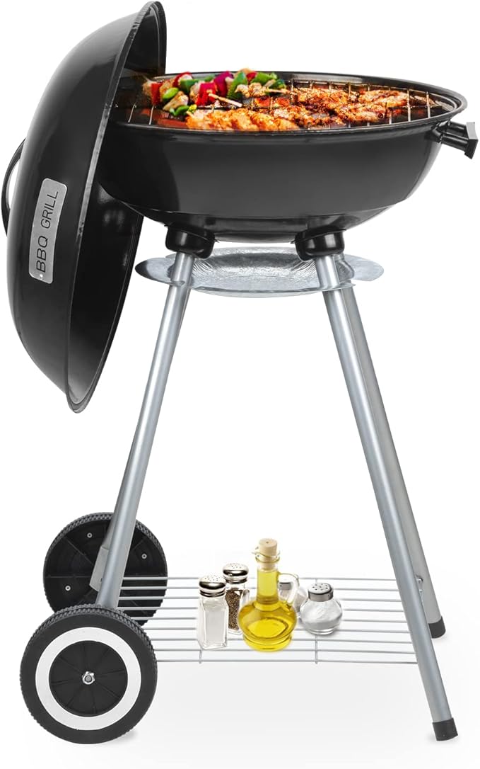 LEISURELIFE BBQ Grill with Wheels 18.5-Inch Portable Grills for Outdoor Patio Backyard Picnic Camping