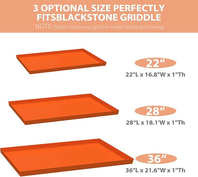 28 Inch Silicone Griddle Cover, Heavy Duty Food Grade Griddle Mat for Blackstone Grill Top, Year-round Protective Cover for Keep Surface Clean, Orange