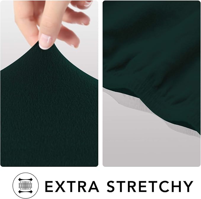 PureFit Stretch Couch Covers for Sofa 4 Seater Slipcovers Deep Teal | 1-Piece Sofa Cover Washable Soft Couch protector, Couch Slipcover with Non Skid Foam and Elastic Bottom for Kids, Dogs