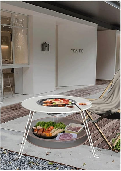Barbecue Charcoal Grill Round Portable Barbecue Grill BBQ Outdoor Wild Foldable Stainless Steel Barbecue Rack Portable Charcoal Grill