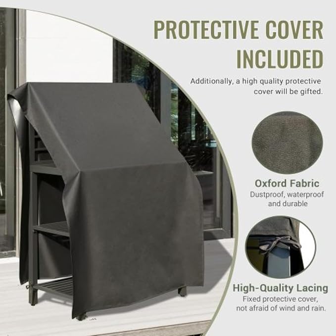 Outdoor Kitchen Island, Modular Kitchens Counter with Whole Aluminum Finish & Work Shelf & Wall Hanging & Countertop & Protective Cover, Kitchen Series for Deck Patio, Dark Gray