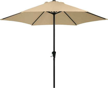 Sunnyglade 9FT Outdoor Patio Umbrella, Market & Table Umbrella with 6 Sturdy Ribs and Crank System, Fade-resistant & Waterproof for Garden Backyard Poolside Deck