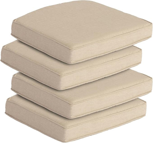 Goodgoods 20 x 20 Outdoor Chair Cushions Set of 4, 1000+ Hours Fade-Resistant & Water-Resistant Furniture Chair Cushions with 30D High-Resilience Foam for Dining Room, Patio Chair, Putty