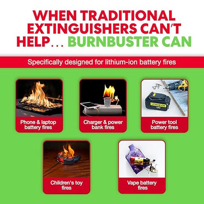 Lithium-Ion Fire Extinguishing Gel 1-Pack - Battery Fire Suppression Gel for Electronics, Stops Thermal Runaway, Non-Toxic, Eco-Friendly, 14oz Canister, Made in USA