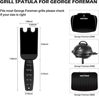 XYK Grill Spatula Scraper for George Foreman Indoor Grills and Other Indoor Grills with Grooves, Heat Resistant Cleaner Tool, Comfortable Grip