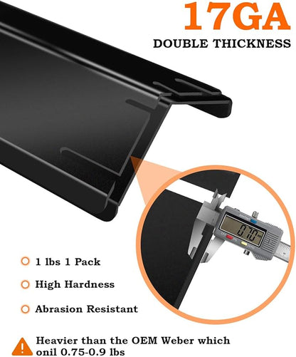 13.5" up to 25" Universal Adjustable Grill Heat Plates Shield Flavorizer Bar for Charbroil Nexgrill Uniflame Backyard Dyna Glo Chargriller King Griller, 3 Pcs BBQ Grill Heat Tent Burner Covers