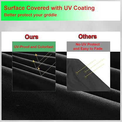 Grill Cover for Royal Gourmet 3 Burner PD1305H Propane Gas Grill and Griddle Combo, Griddle Cover for Royal Gourmet 3-Burner Tabletop Grill 600D Waterproof Heavy Duty Outdoor
